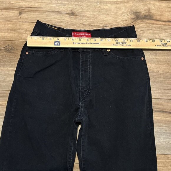 Levis 512 Slim Fit Tapered Fit Denim Jeans SZ 12 MIS L Black Stretch Modern - Picture 4 of 12